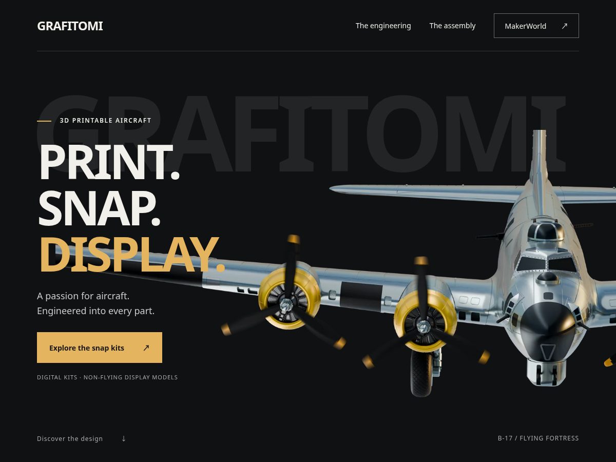 Landing-page snapshot of grafitomi.com