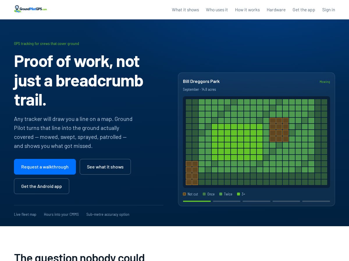 Landing-page snapshot of groundpilotgps.com