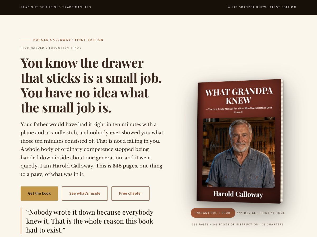 Landing-page snapshot of haroldsbooks.com
