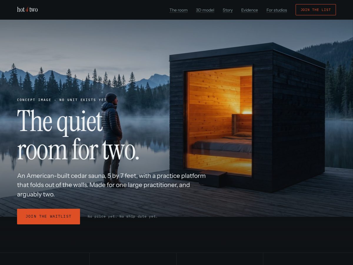 Landing-page snapshot of hot4two.com