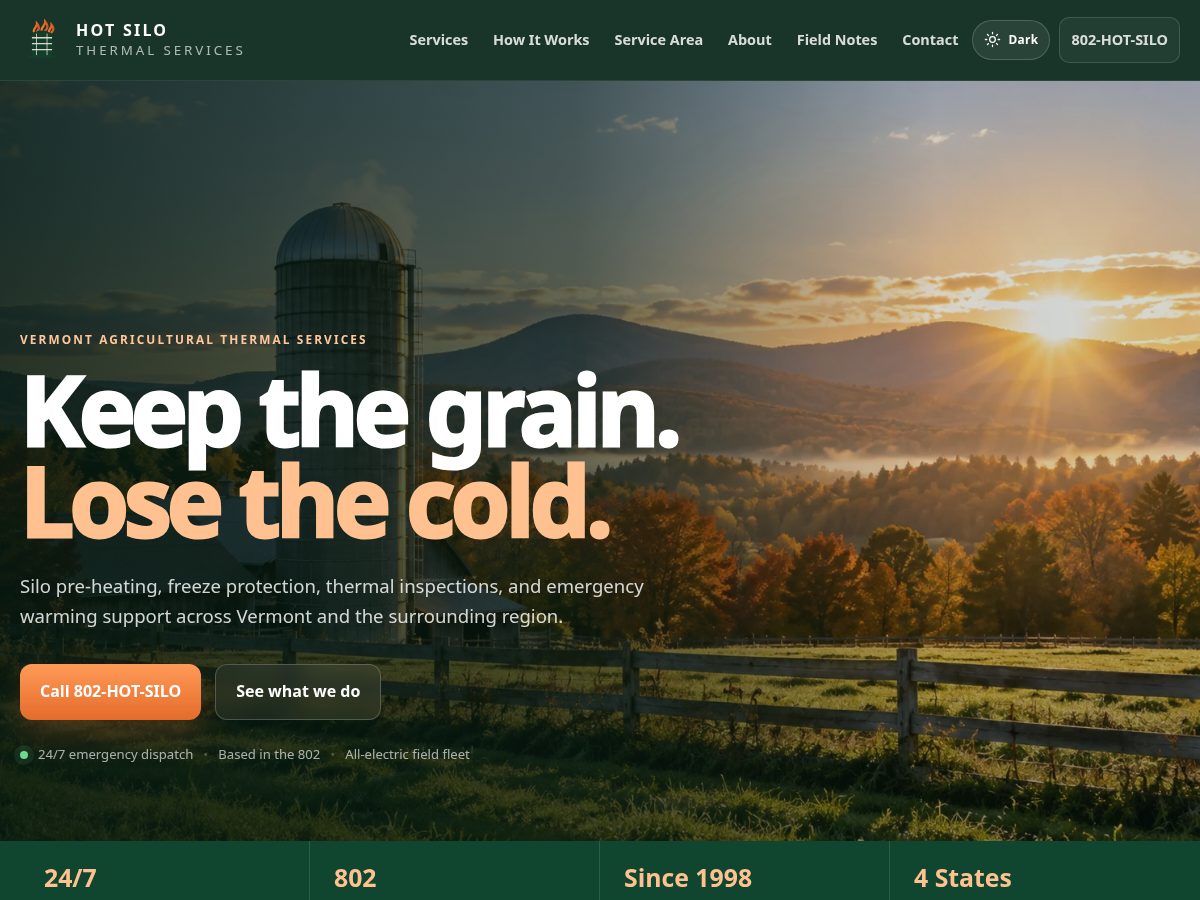 Landing-page snapshot of hotsilo.com