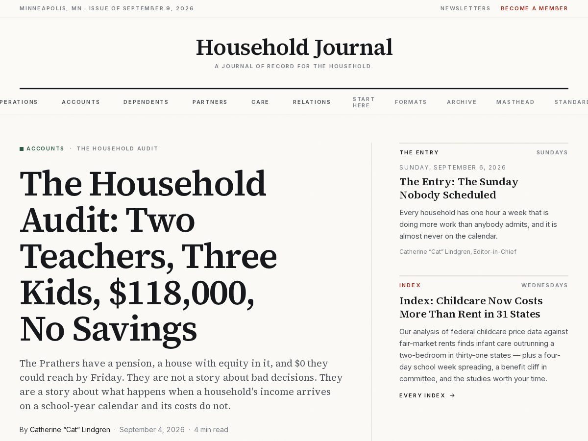 Landing-page snapshot of householdjournal.com