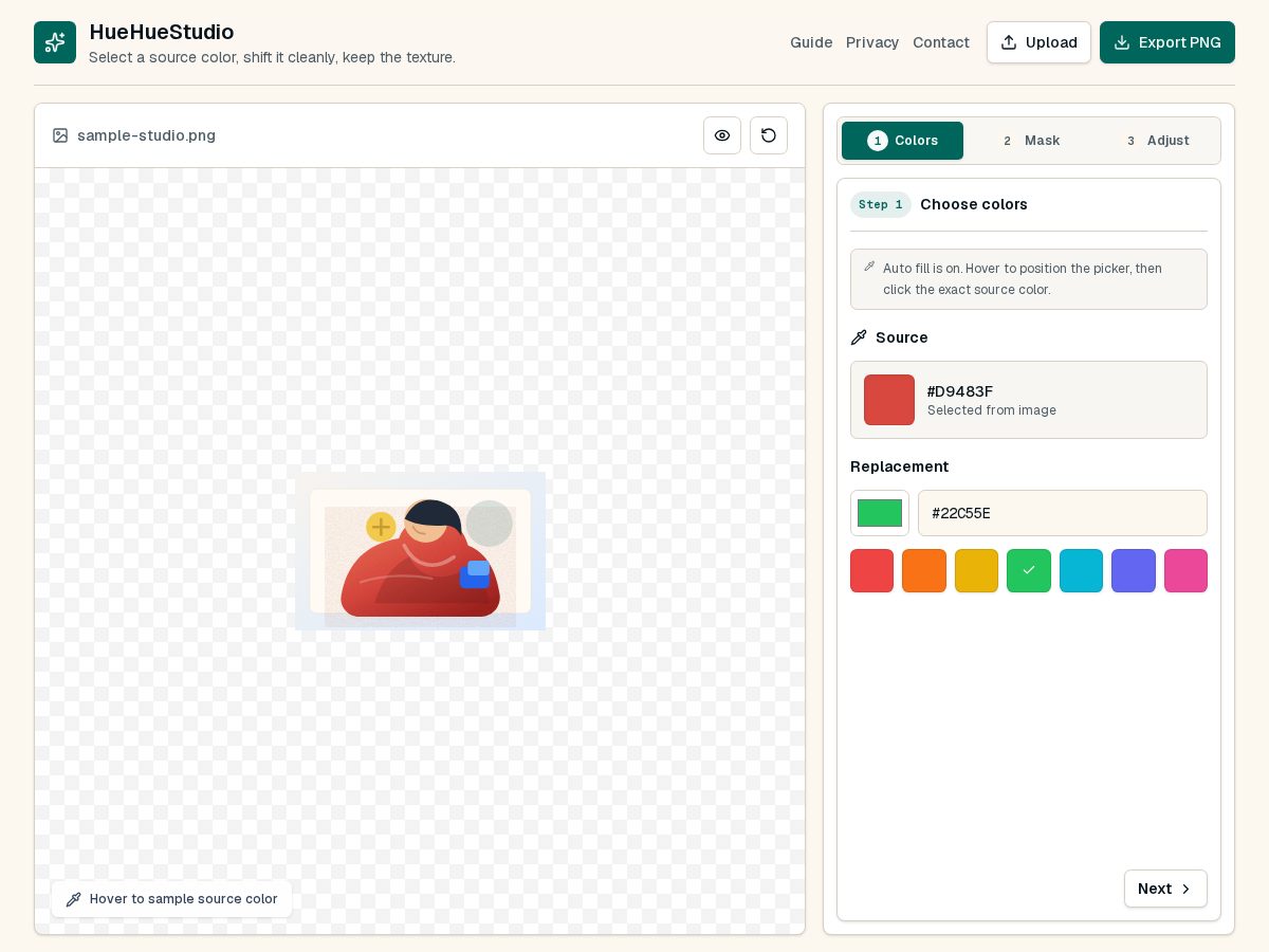 Landing-page snapshot of huehuestudio.art