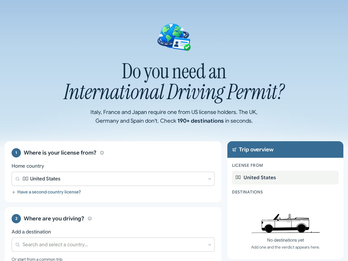 Landing-page snapshot of idpcheck.world