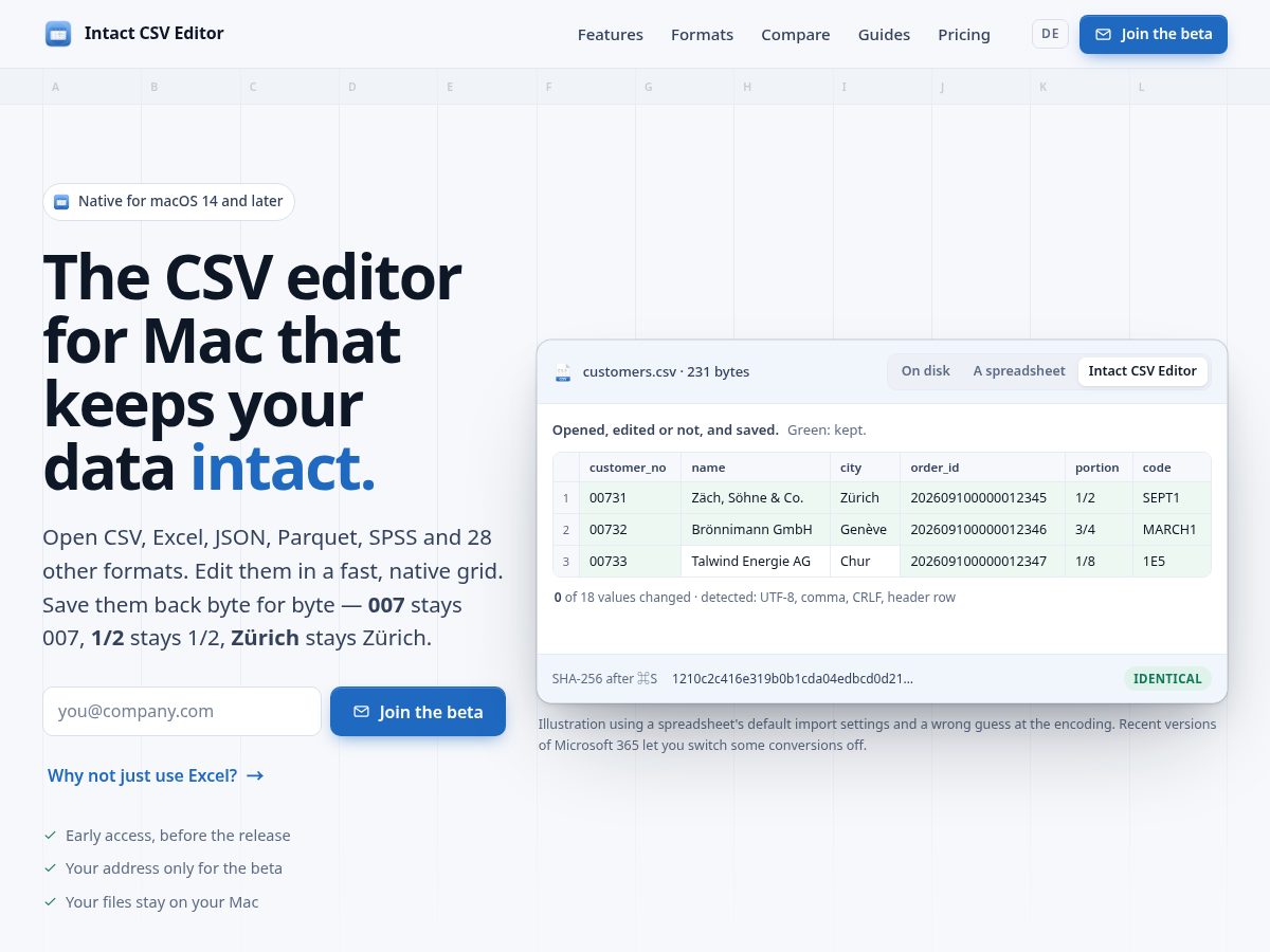 Landing-page snapshot of intact-csv.com