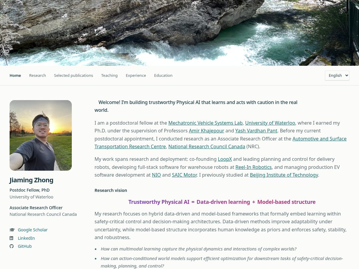 Landing-page snapshot of jiamingzhong.world