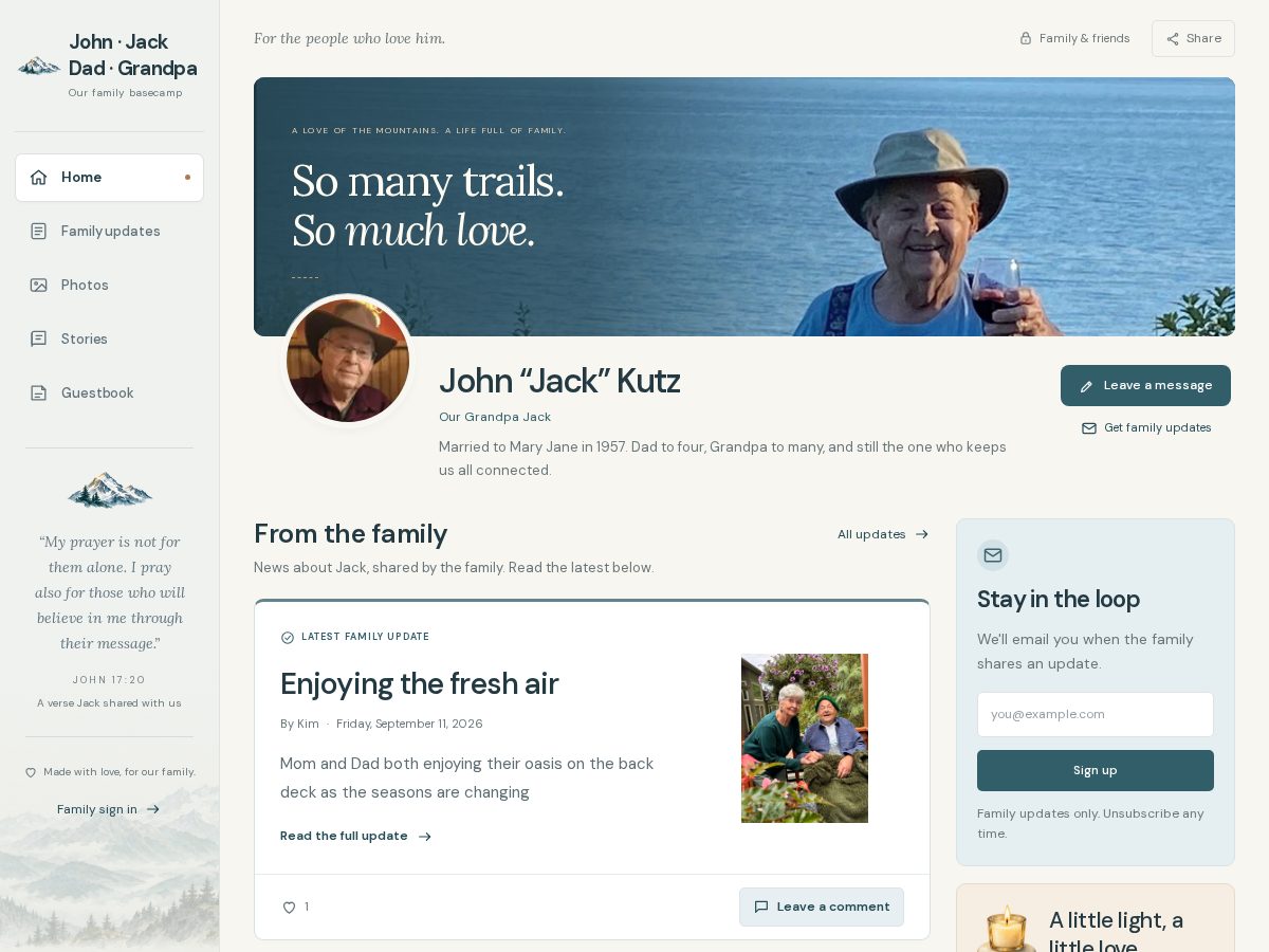 Landing-page snapshot of johnkutz.com