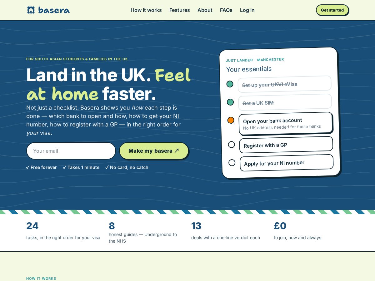 Landing-page snapshot of joinbasera.com