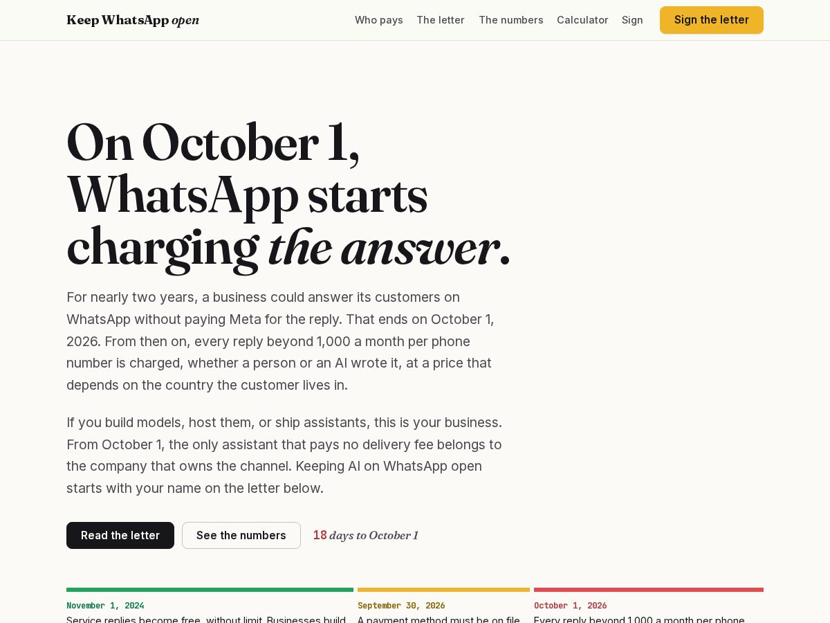 Landing-page snapshot of keepwhatsappopen.com