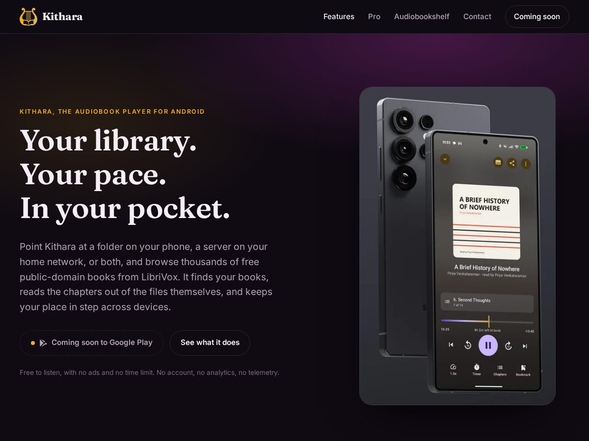 Landing-page snapshot of kithara-app.com