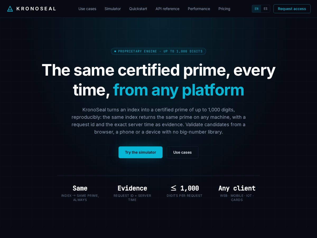 Landing-page snapshot of kronoseal.com