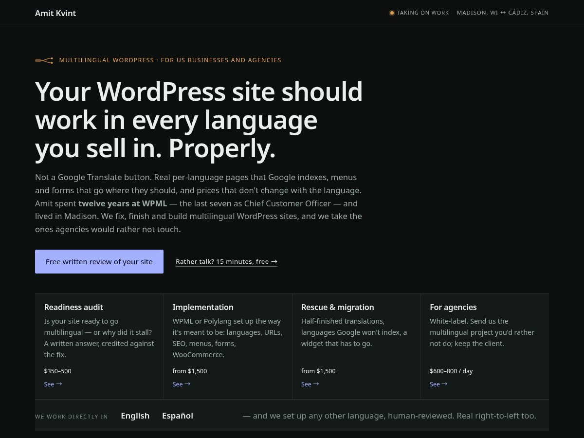 Landing-page snapshot of kvint.studio