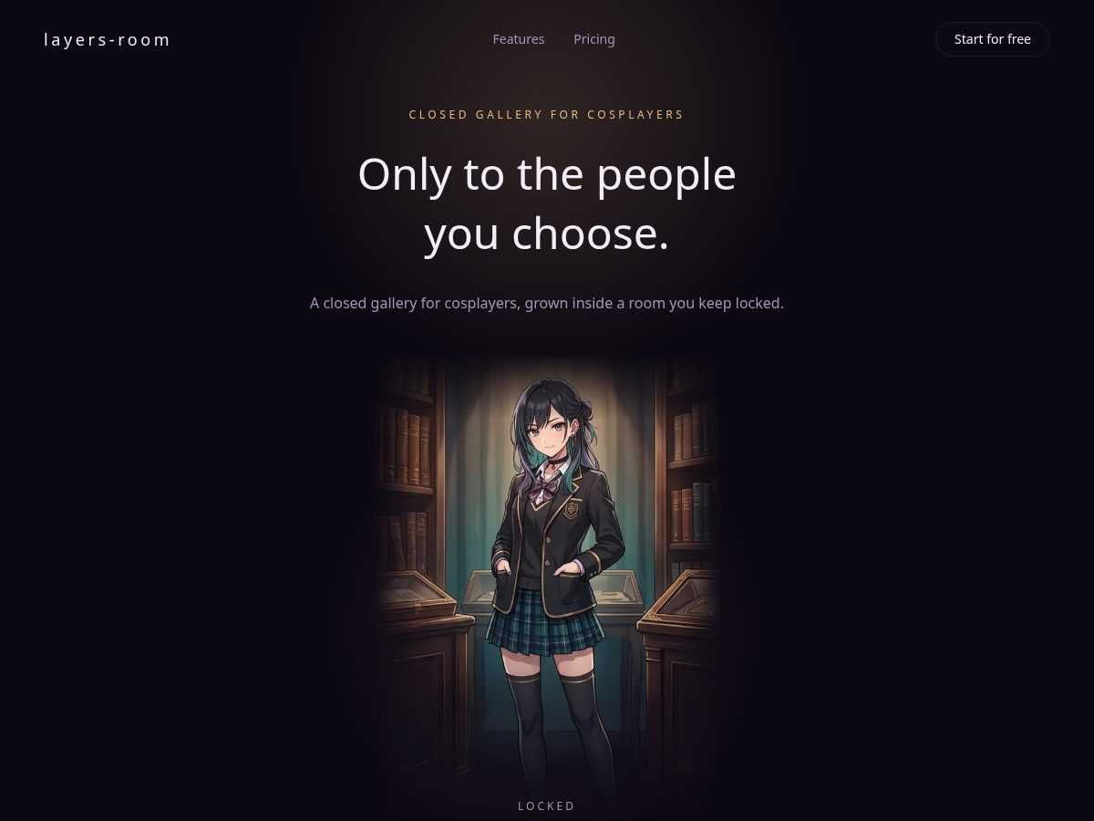 Landing-page snapshot of layers-room.fun