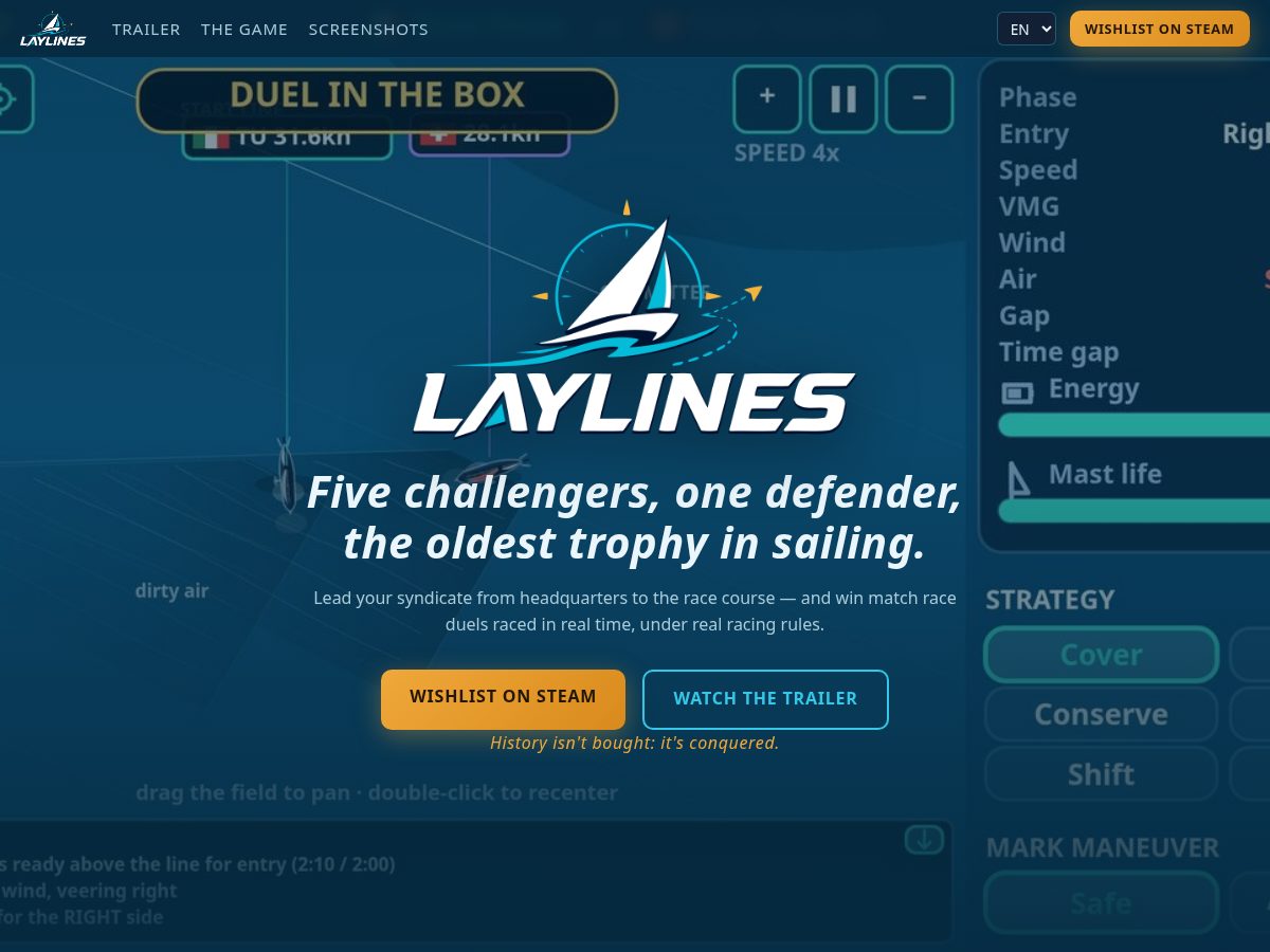 Landing-page snapshot of laylines.games