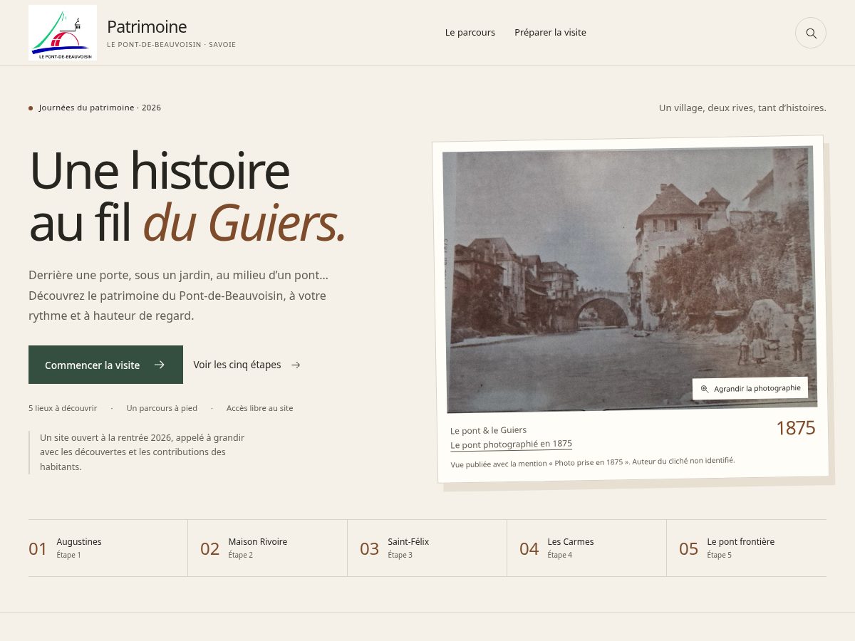 Landing-page snapshot of lepontdebeauvoisin.guide