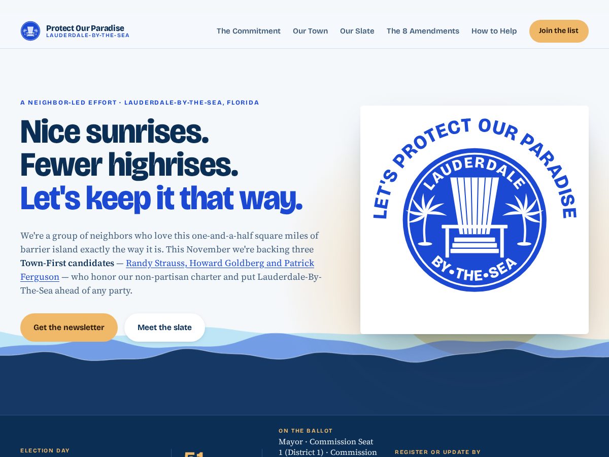 Landing-page snapshot of letsprotectourparadise.org