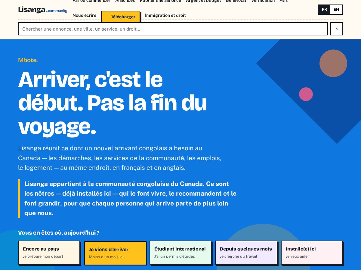 Landing-page snapshot of lisangacommunity.com