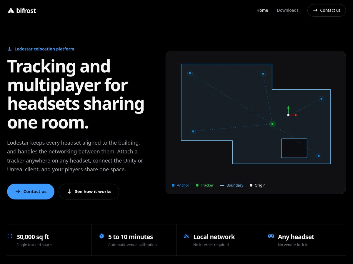Landing-page snapshot of lodestarxr.com