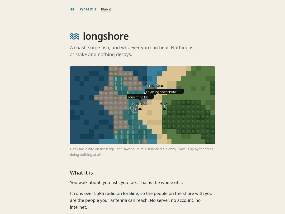 Landing-page snapshot of longshore.fish