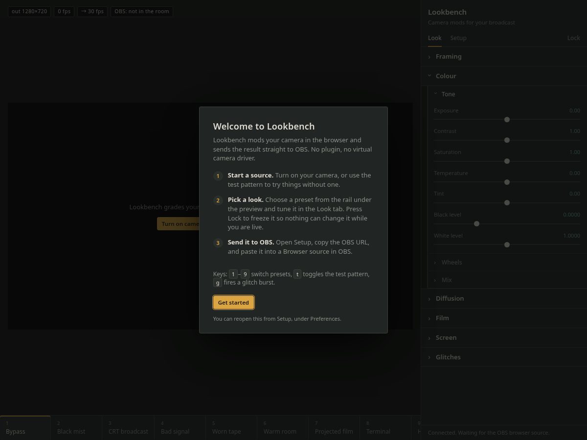 Landing-page snapshot of lookbench.com