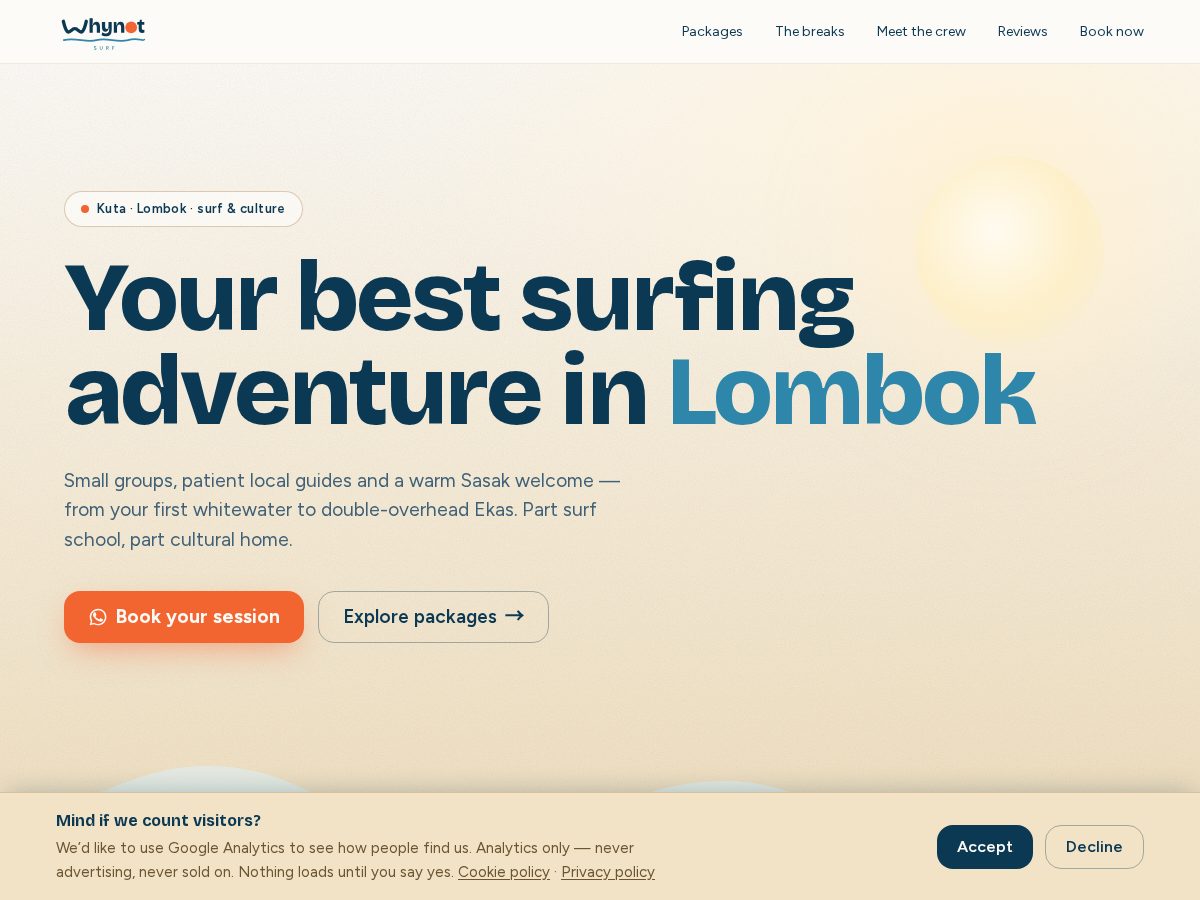 Landing-page snapshot of lumbalumbasurf.com