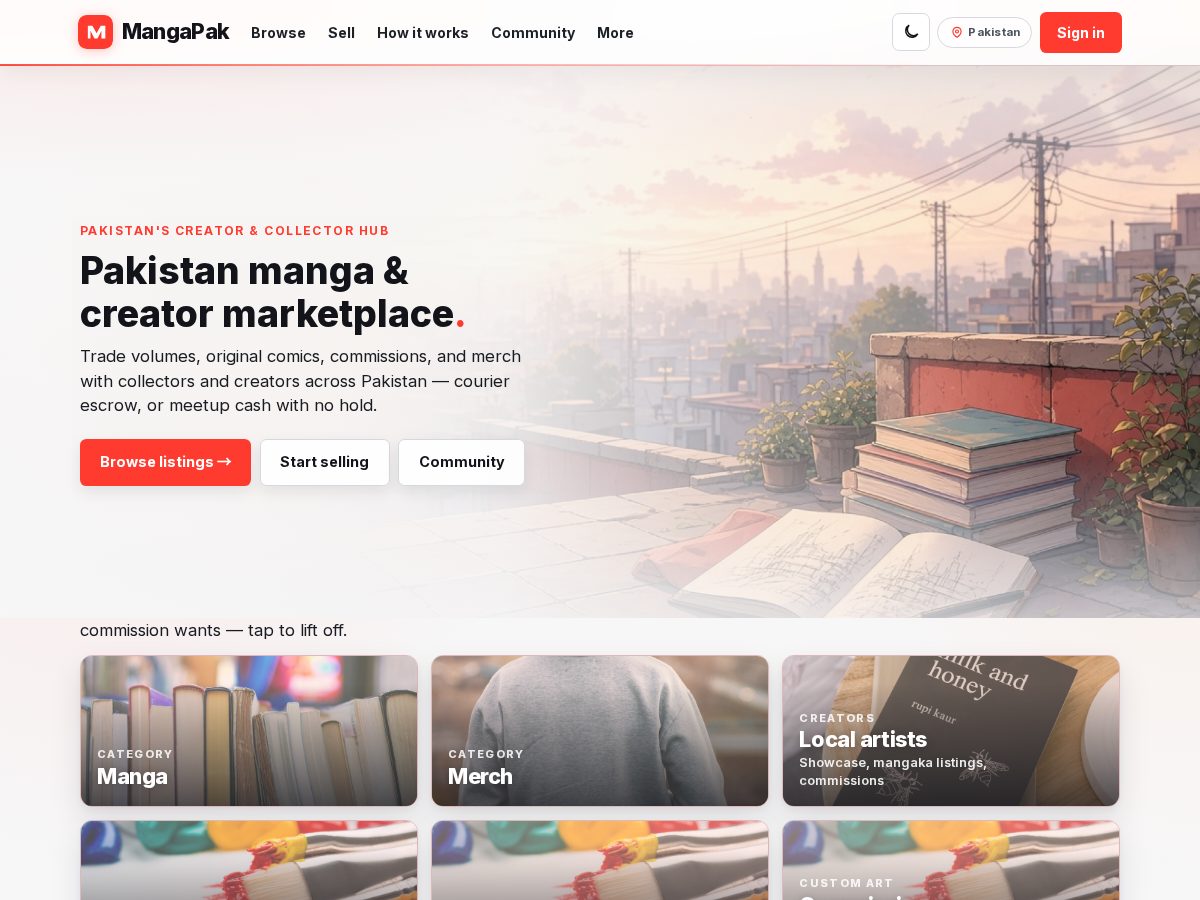 Landing-page snapshot of mangapak.com
