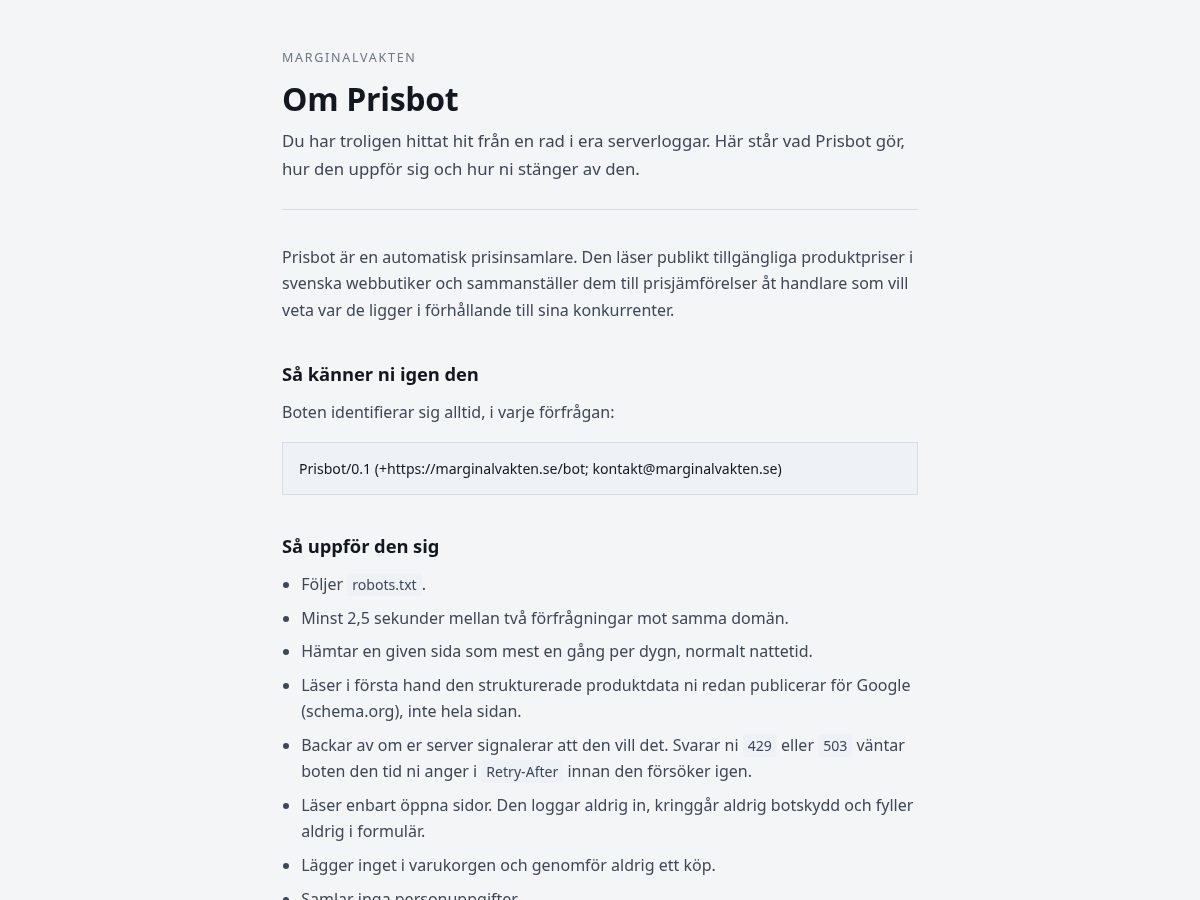 Landing-page snapshot of marginalvakten.com