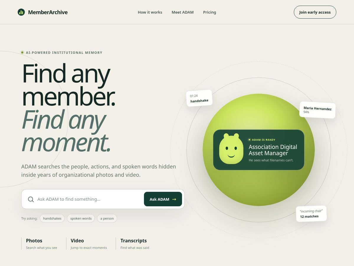 Landing-page snapshot of memberarchive.com