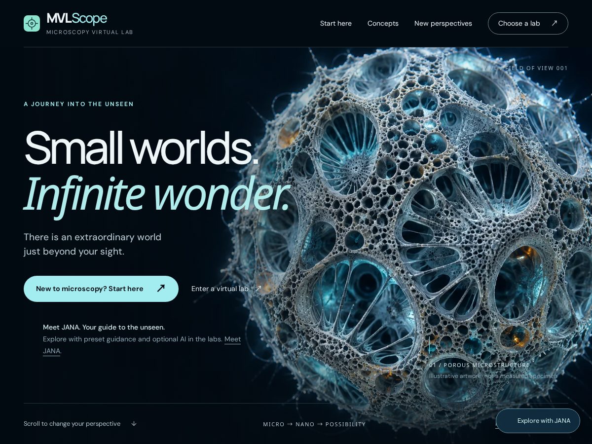 Landing-page snapshot of mvlscope.com