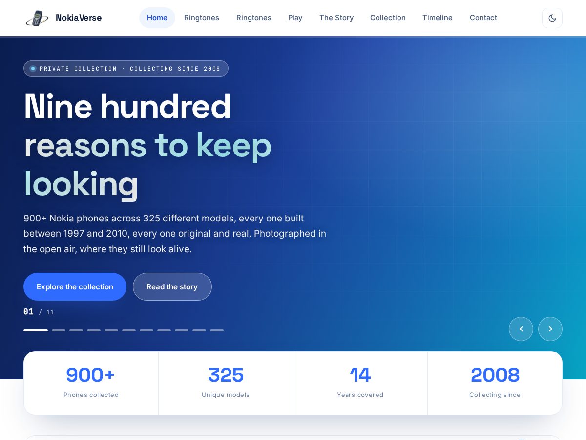Landing-page snapshot of nokiaverse.com