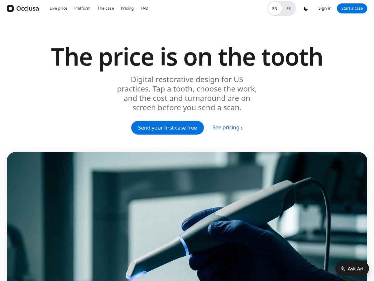 Landing-page snapshot of occlusa.net
