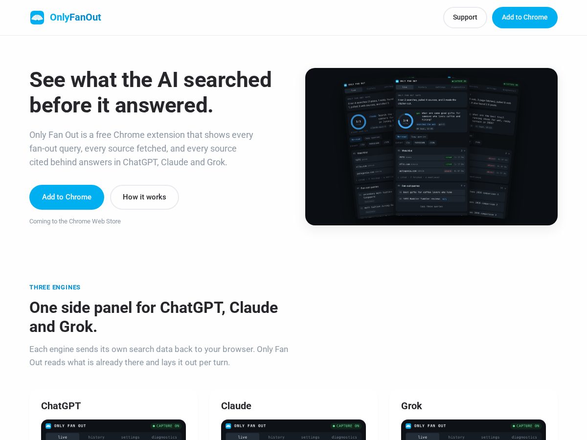 Landing-page snapshot of onlyfanout.com