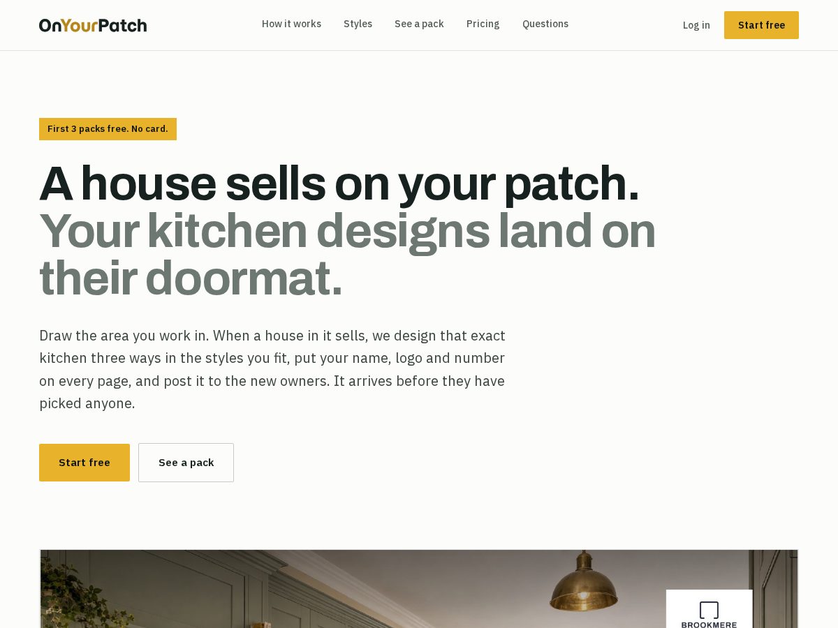 Landing-page snapshot of onyourpatch.com