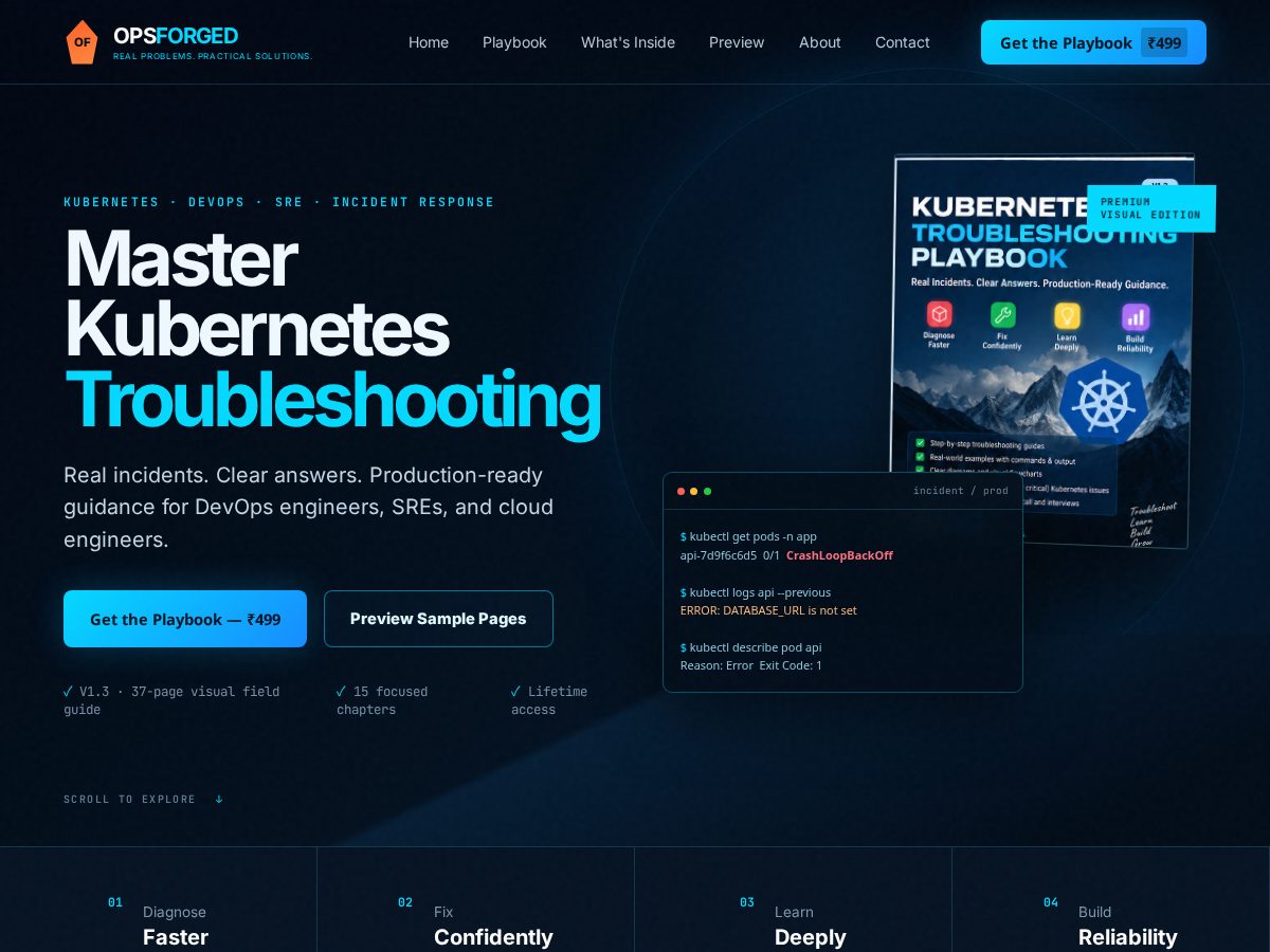 Landing-page snapshot of opsforged.dev