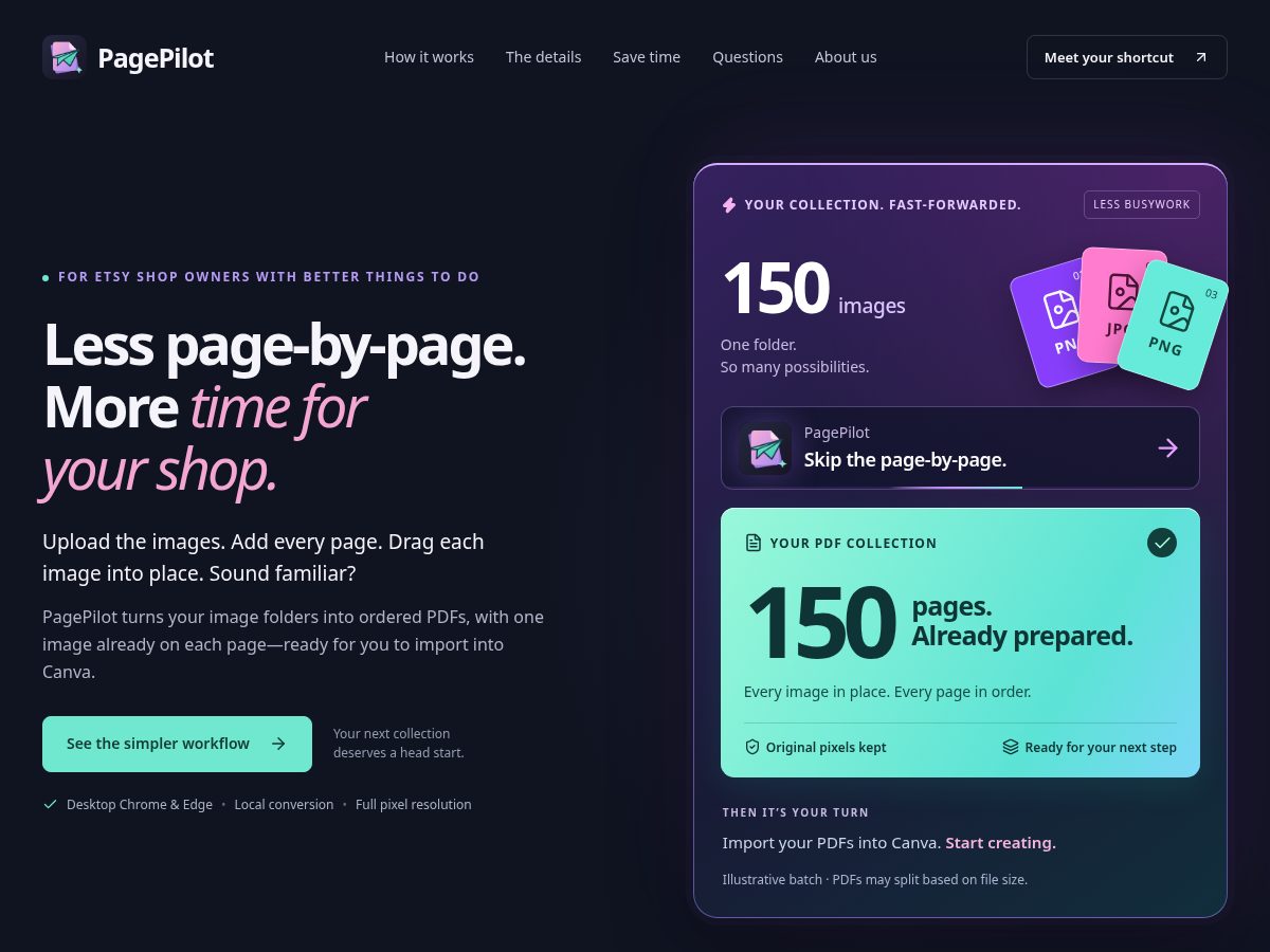Landing-page snapshot of pagepilotpdf.com