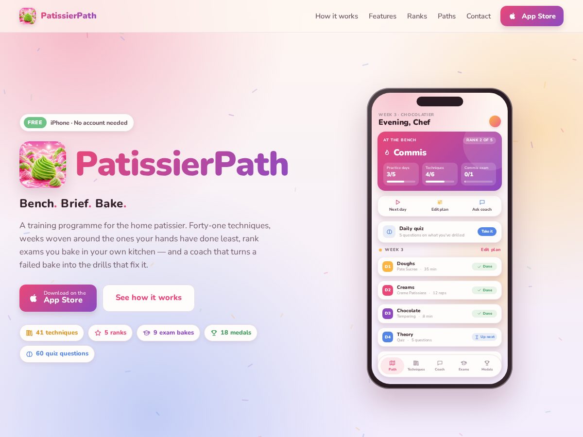 Landing-page snapshot of patissierpath.online