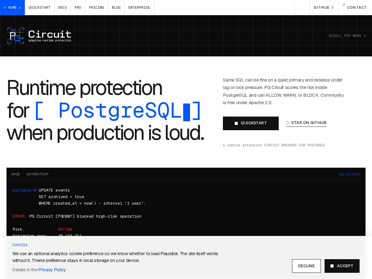Landing-page snapshot of pgcircuit.com