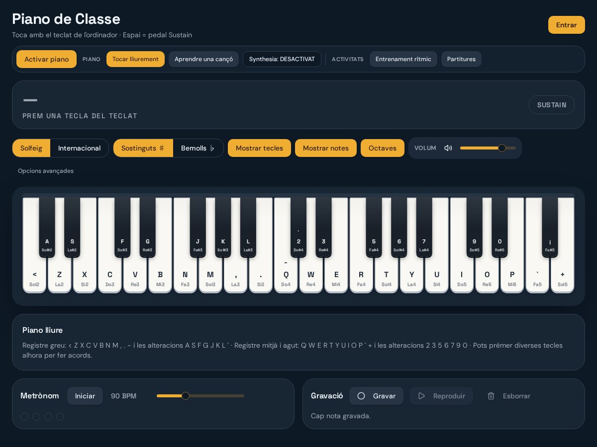 Landing-page snapshot of pianokeys.lol
