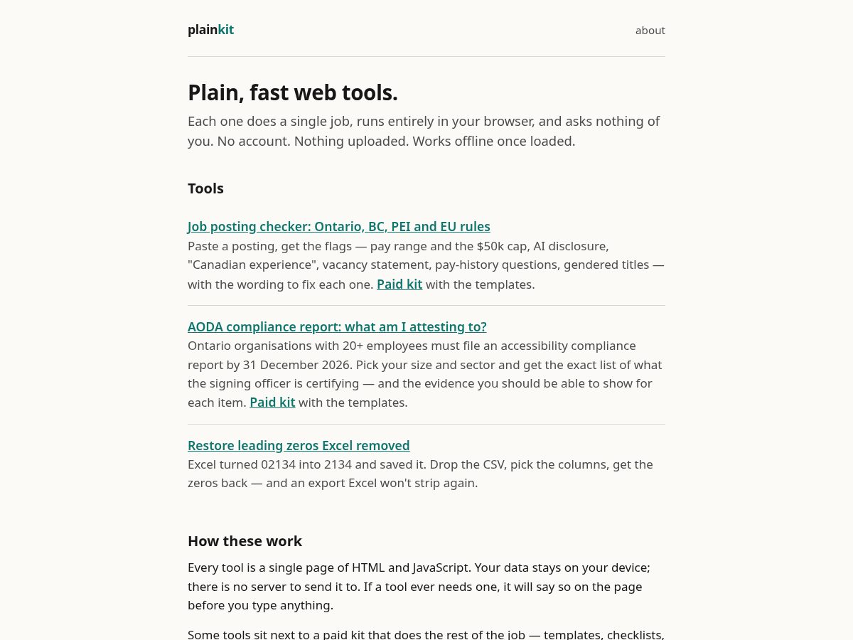 Landing-page snapshot of plainkit.lol