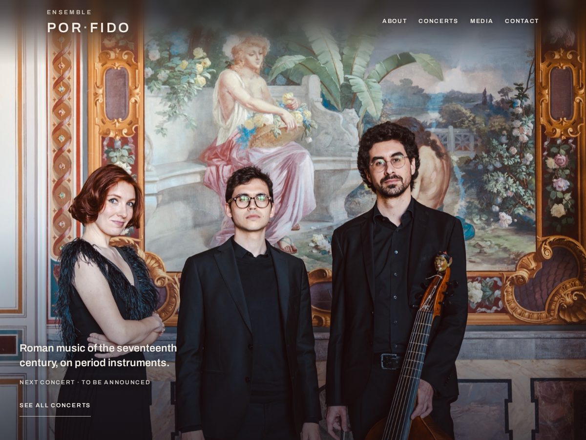 Landing-page snapshot of porfidoensemble.com