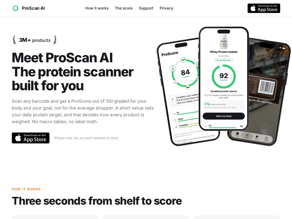 Landing-page snapshot of proscanai.app