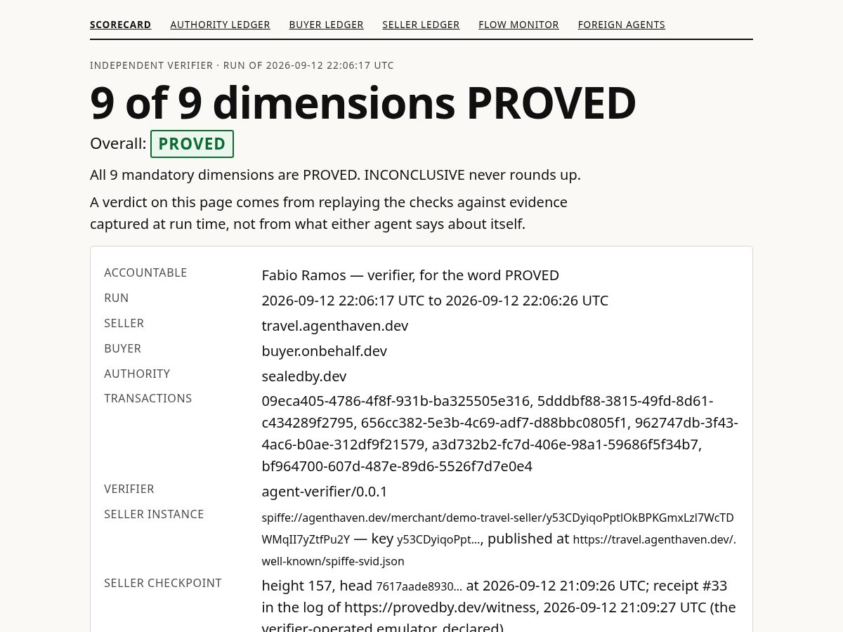 Landing-page snapshot of provedby.dev