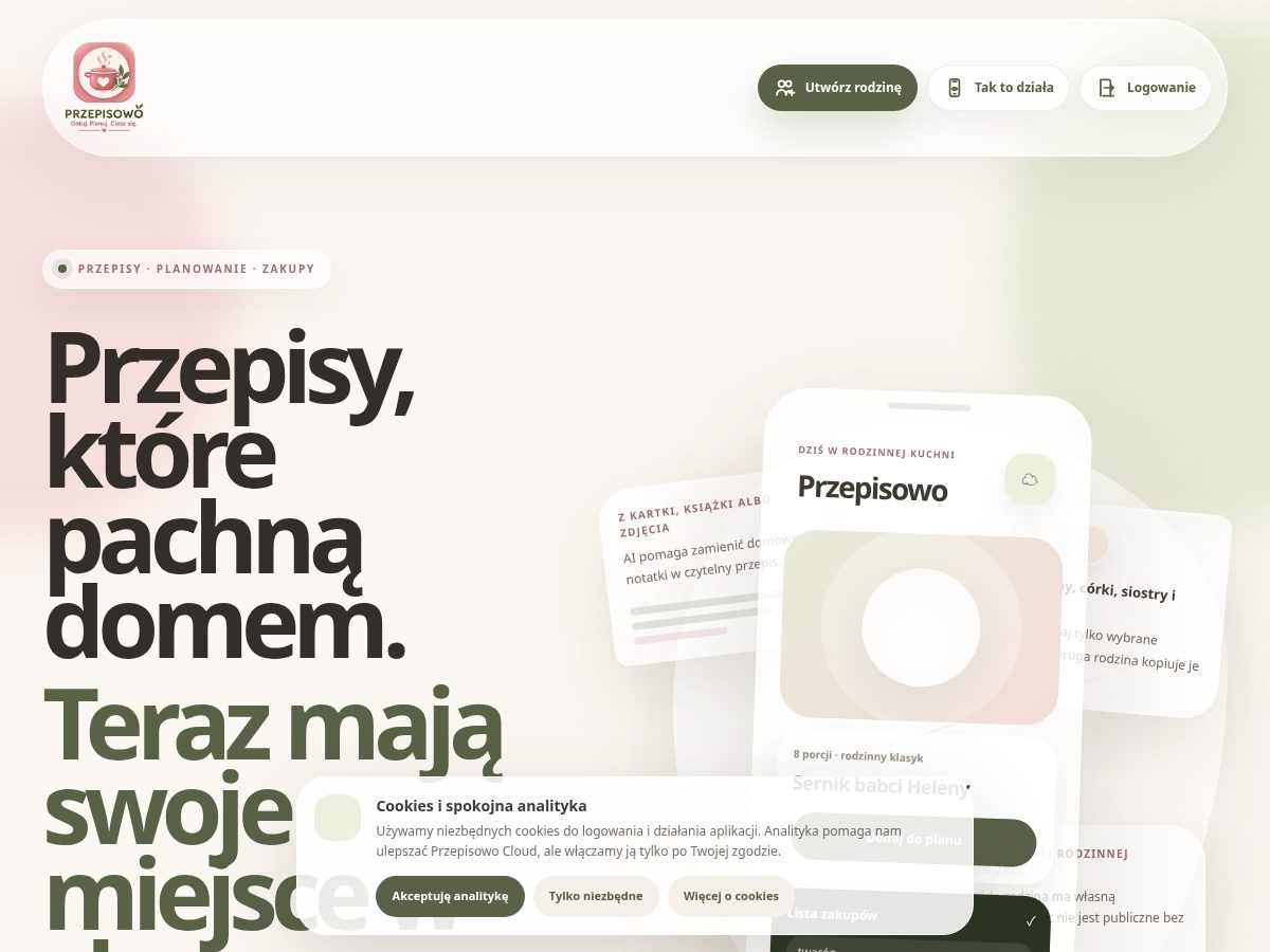 Landing-page snapshot of przepisowo.cloud