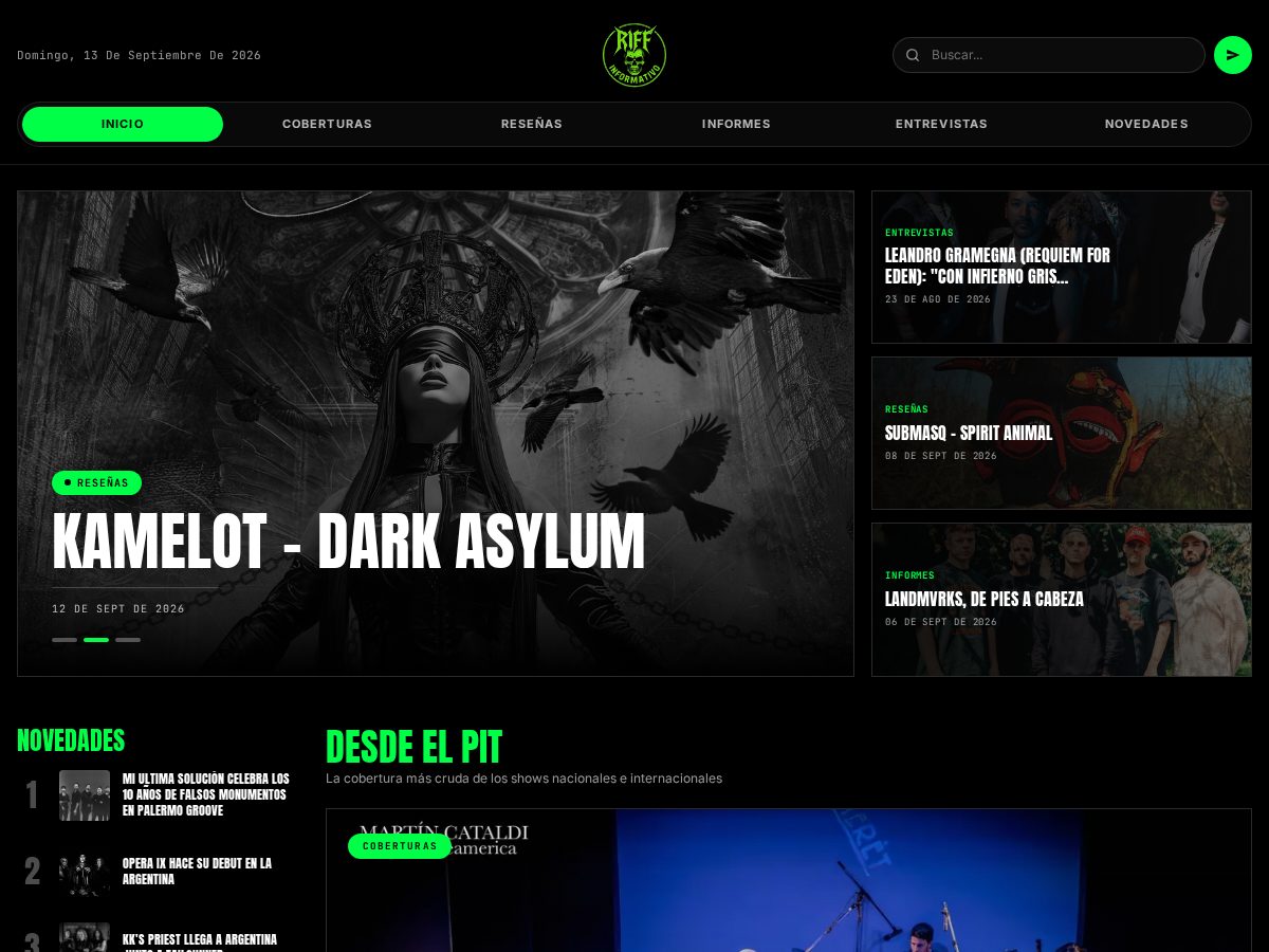 Landing-page snapshot of riff-informativo.com