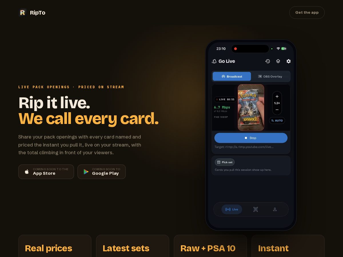 Landing-page snapshot of ripto.app