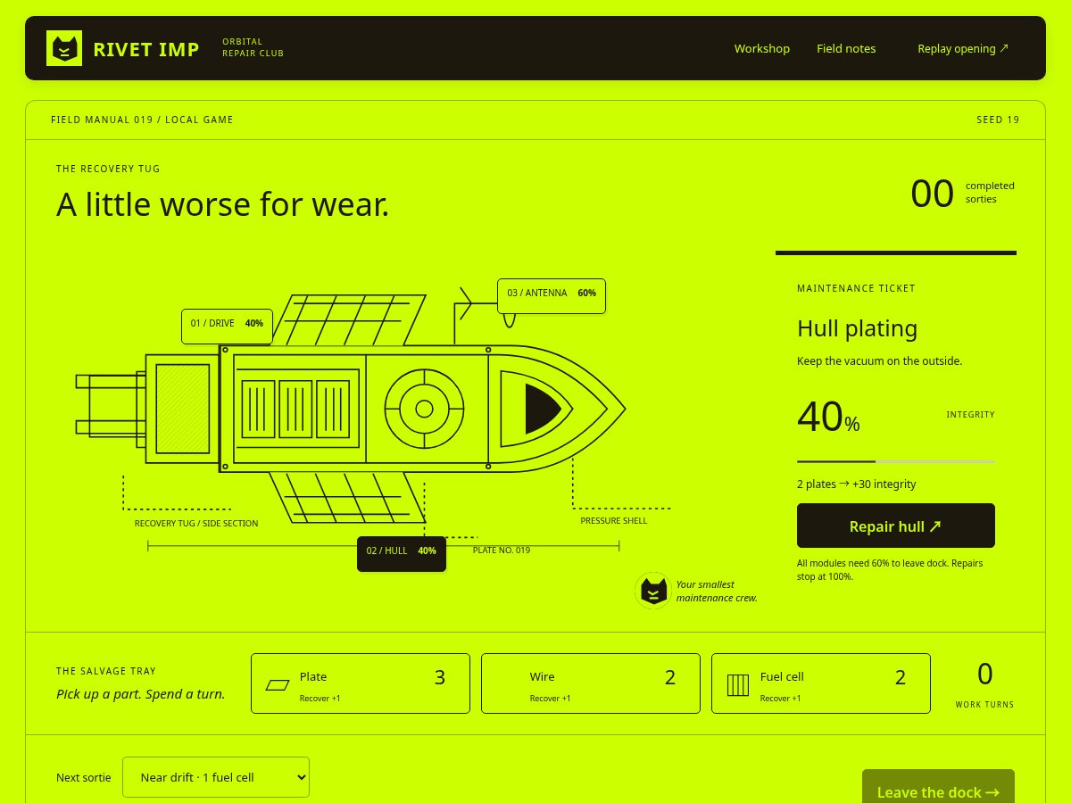 Landing-page snapshot of rivetimp.xyz