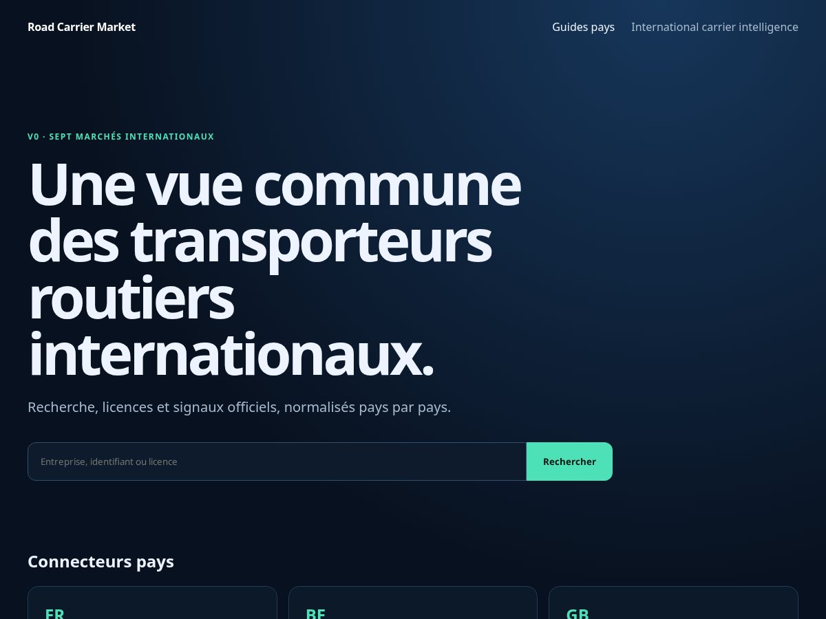 Landing-page snapshot of roadcarriermarket.com