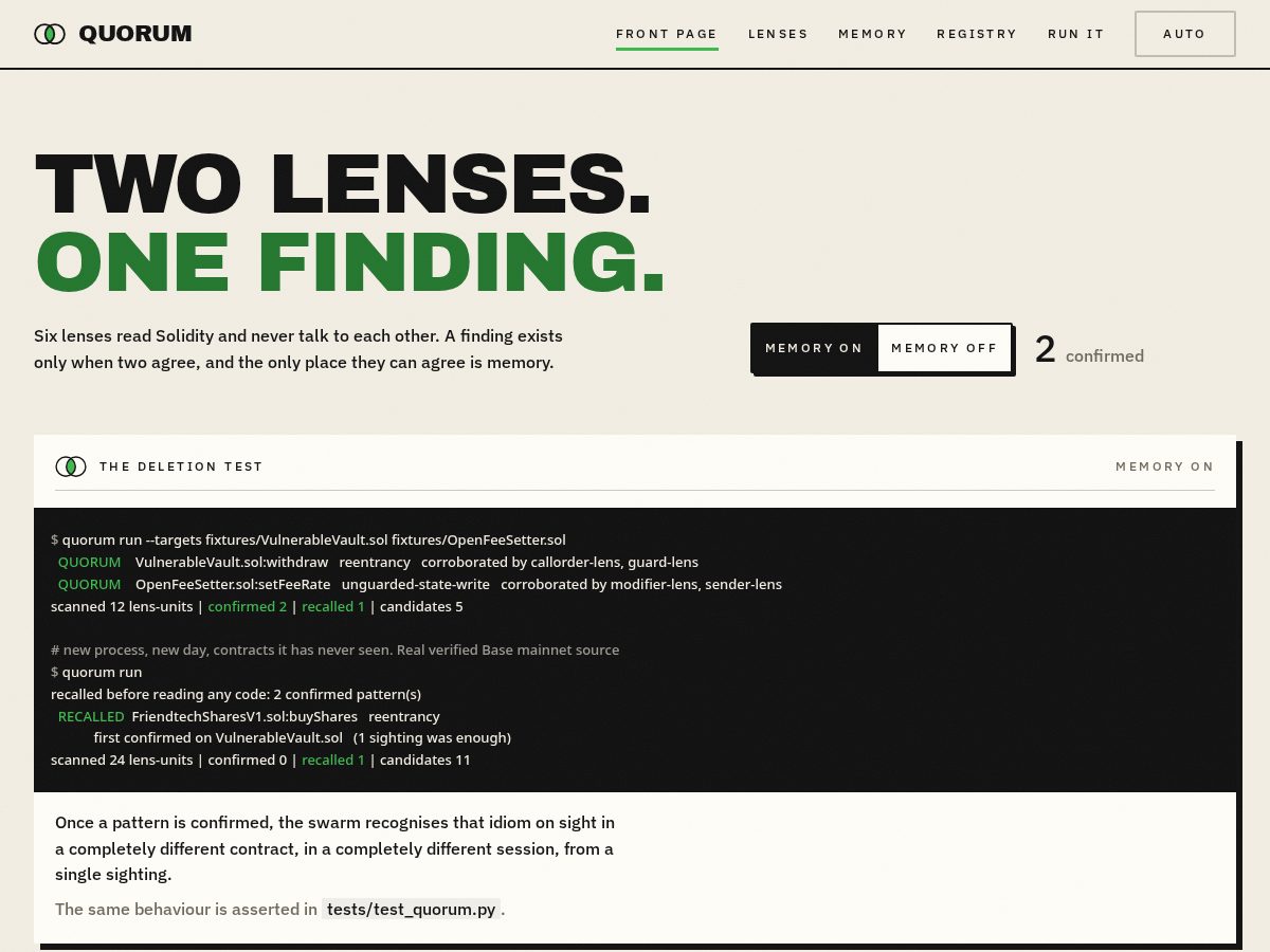 Landing-page snapshot of runquorum.site