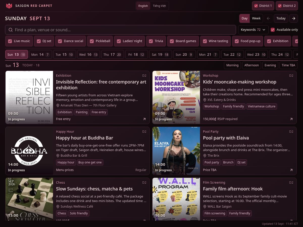 Landing-page snapshot of saigonredcarpet.com