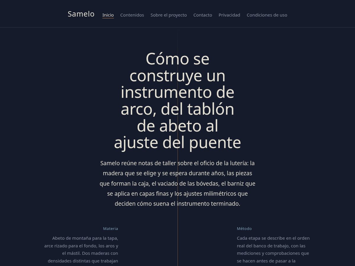 Landing-page snapshot of samelo.world